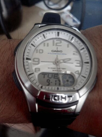 CASIO卡西歐雙顯指針男士手表AQ-180W-7B 便宜又耐用，精準(zhǔn)記錄每分每秒
